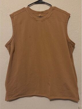 Free People Hot Shot Micro Set Brown Sleeveless Top and High Waist Shorts Set